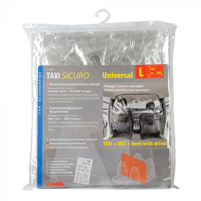 Bariera separatoare de protectie pentru interiorul masinii Taxi Sicuro - L - 240x140cm [4]