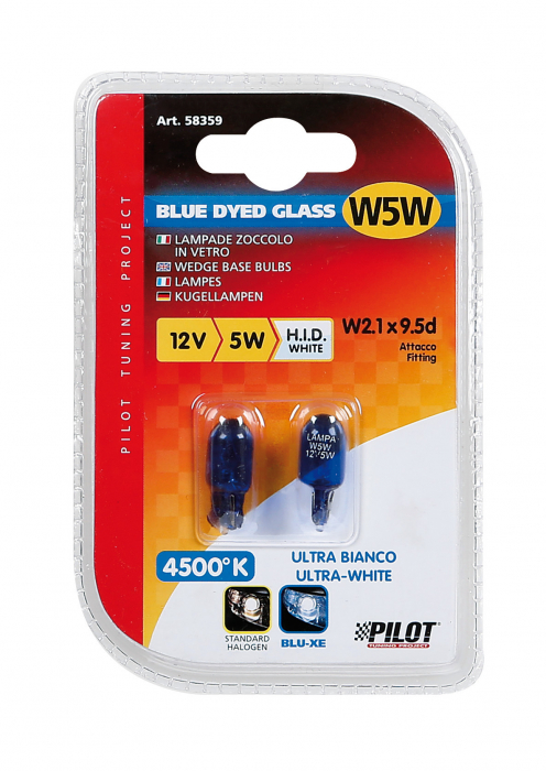 Bec Blu-Xe 5W 12V pozitie cap sticla W2,1x9,5d 2buc [5]
