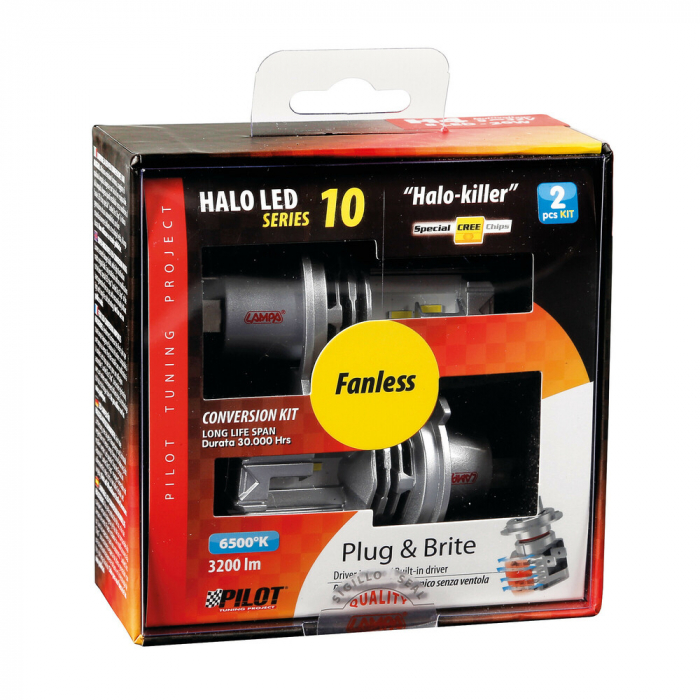 Bec Halo Led Serie 10 Halo Killer H4 20W P43t 9/32V 2buc [9]