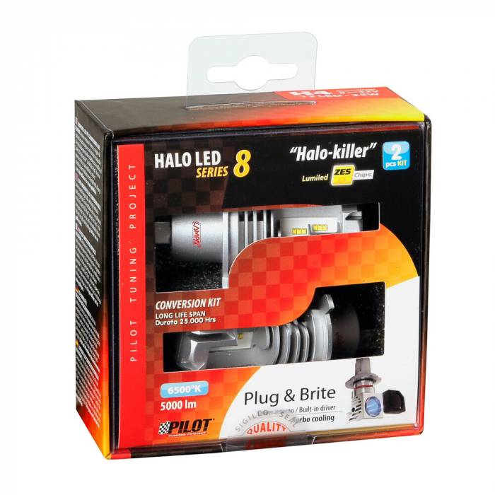 Bec Halo Led Serie 8 Halo Killer H4 25W P43t 9/32v 2buc [7]