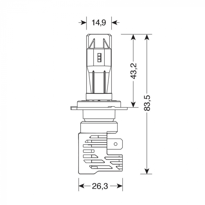 Bec Halo Led Serie 8 Halo Killer H7 25W PX26d 9/32V 2buc [11]