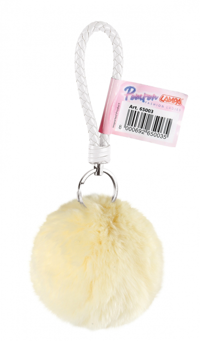 Breloc chei Pompon blanita de iepure 1buc [3]