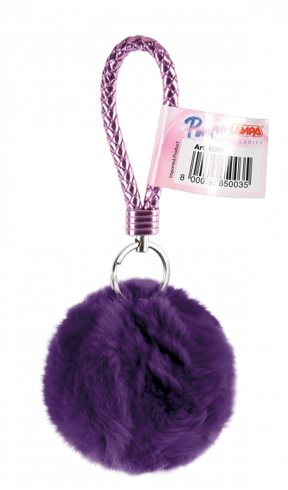 Breloc chei Pompon blanita de iepure 1buc [5]
