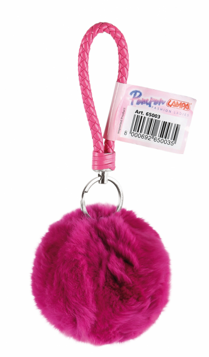Breloc chei Pompon blanita de iepure 1buc [12]