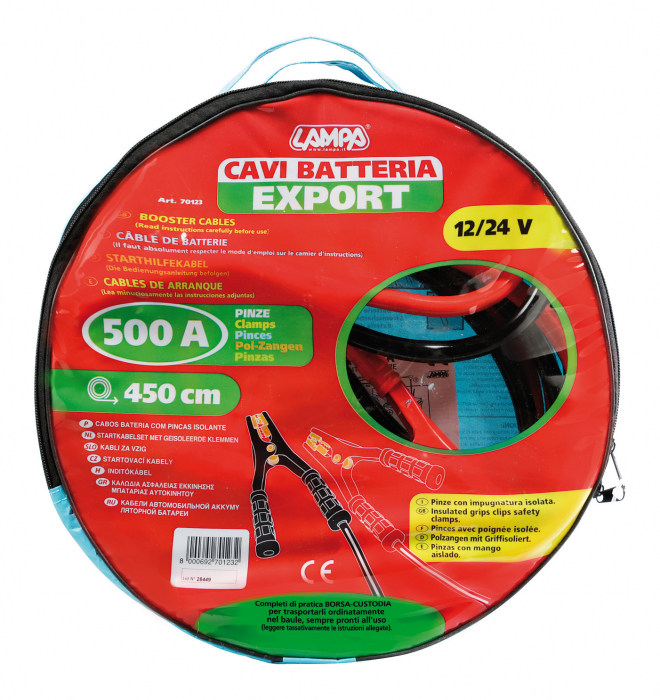 Cablu transfer curent 450cm 12/24V 500A - Lampa [10]