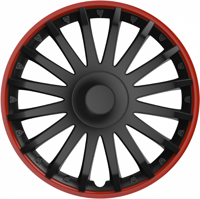 Capace roti auto Crystal RO BL 4buc - Negru/Rosu - 15'' [3]