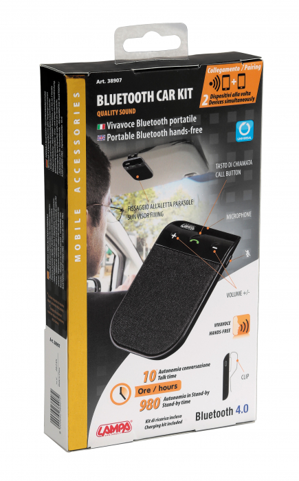 Car kit Bluetooth 4.0 portabil cu difuzor si baterie 10h [7]