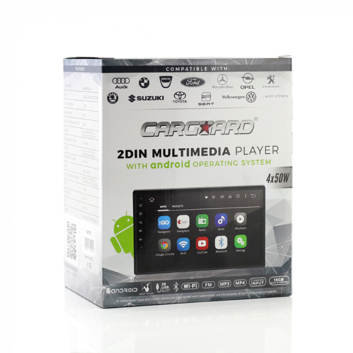 CARGUARD - Player auto multimedia 2 DIN, cu Touchscreen 7\", Android 6.0.1 [10]