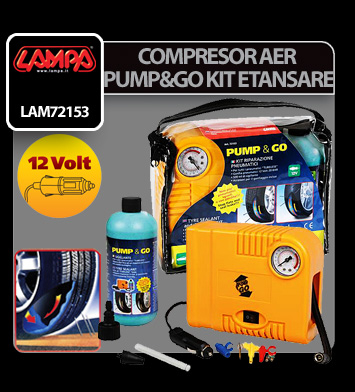 Compresor aer Pump&Go 12V si kit etansare pneuri [12]
