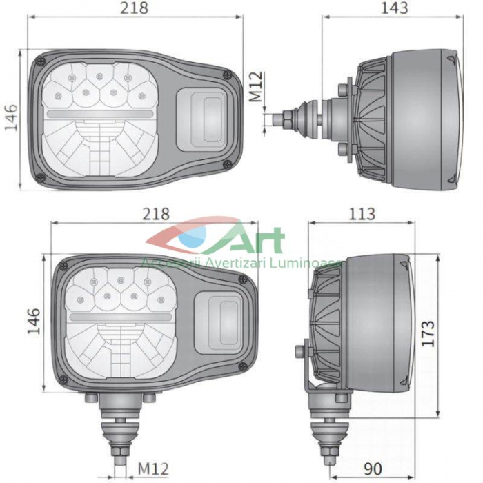 Far cu lampa semnalizare LED mufa DT04-6P dreapta [4]