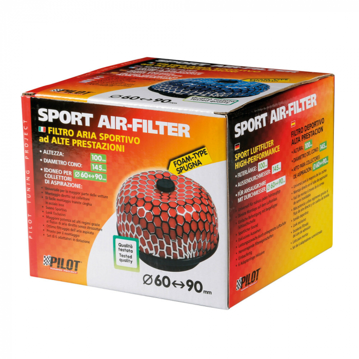Filtru aer Sport din burete AF-4 - Rosu [4]