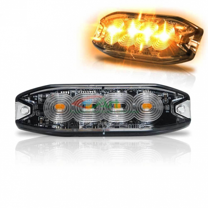 Flash-uri cu 4 LED Galben Hunter Slim 12v-24v [7]