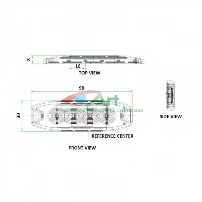 Flash-uri cu 4 LED Galben Hunter Slim 12v-24v [2]