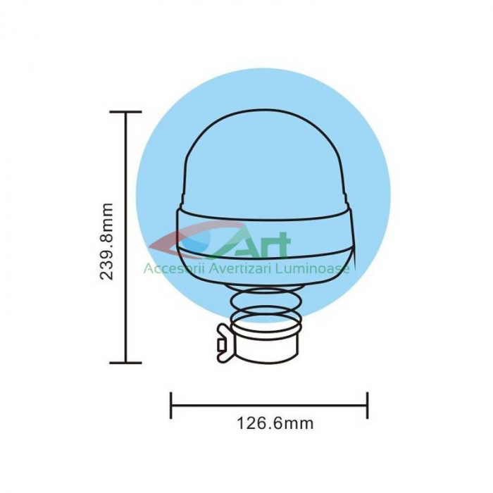 Girofar cu LED, 12-24V, cu tija 48W [4]