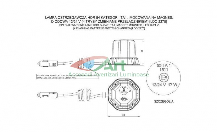 Girofar cu LED 12-24V LDO 2275 HorPol [12]