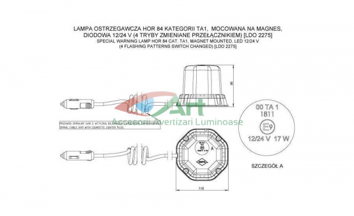 Girofar cu LED 12-24V LDO 2275 HorPol [9]