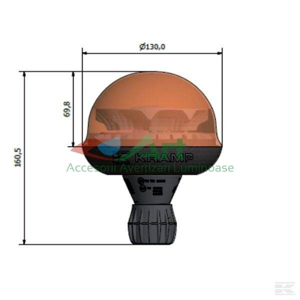 Girofar LED cu prindere pe tija Kramp 12v/24v [4]