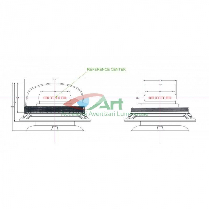 Girofar LED galben OPTI magnetic/fix 36 LED [4]