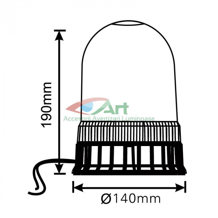 Girofar LED galben prindere fixa 72W [2]