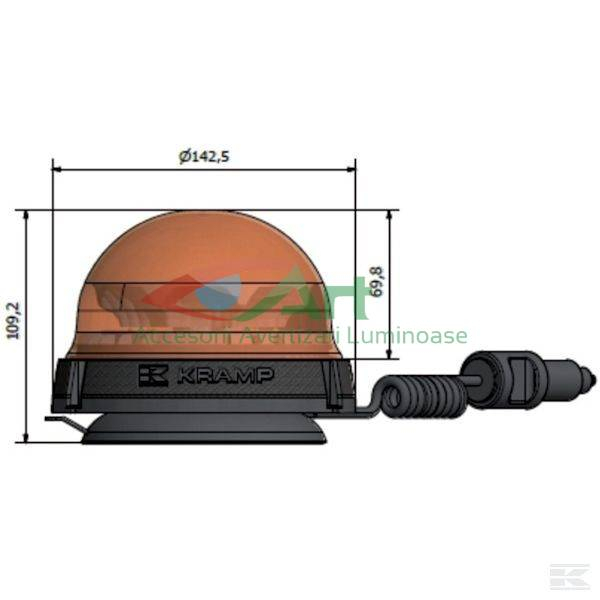 Girofar LED Kramp fix/magnet 12v/24v [8]
