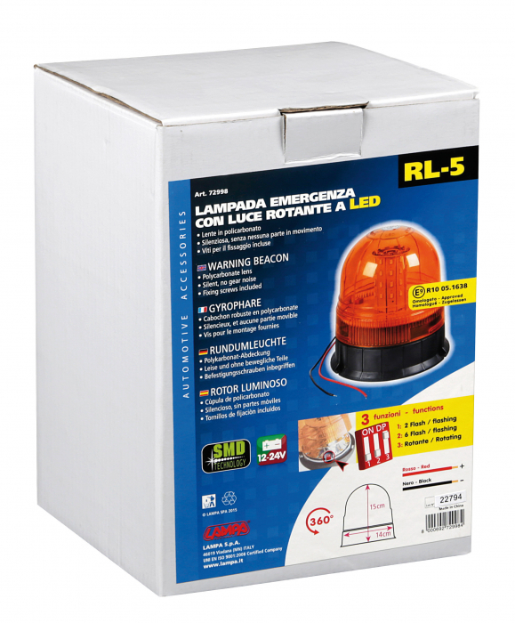 Girofar stroboscopic galben LED 12/24V RL-5 [5]