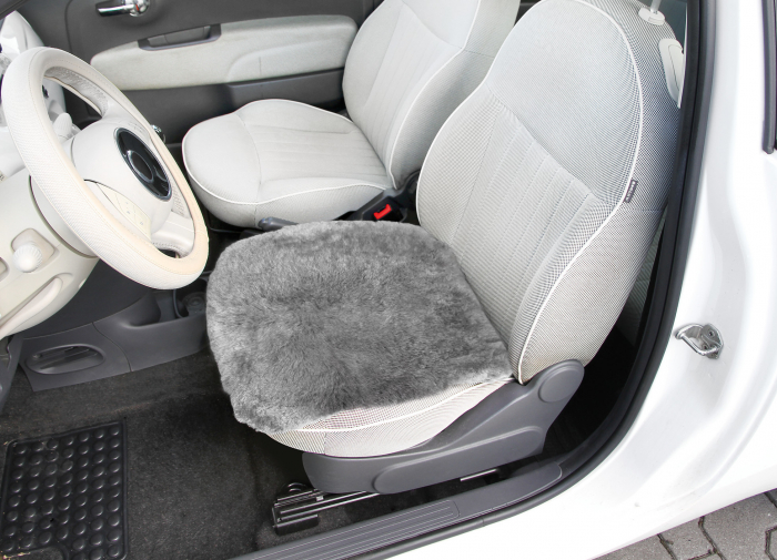 Husa scaun auto pentru sezut, din blana de oaie Comfort Max 1buc - Gri [4]