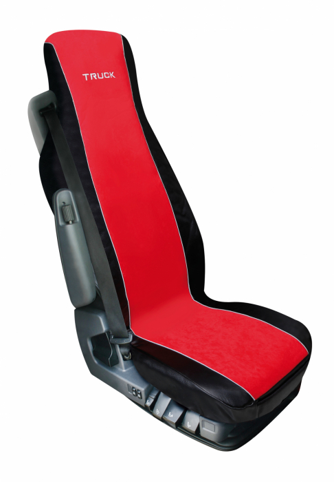 Husa scaun camion Elisa-2 poliester/imit. piele 1buc - Rosu/Negru [9]