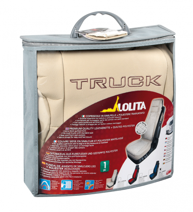 Husa scaun camion Lolita poliester/imit. piele 1buc - Crem [10]