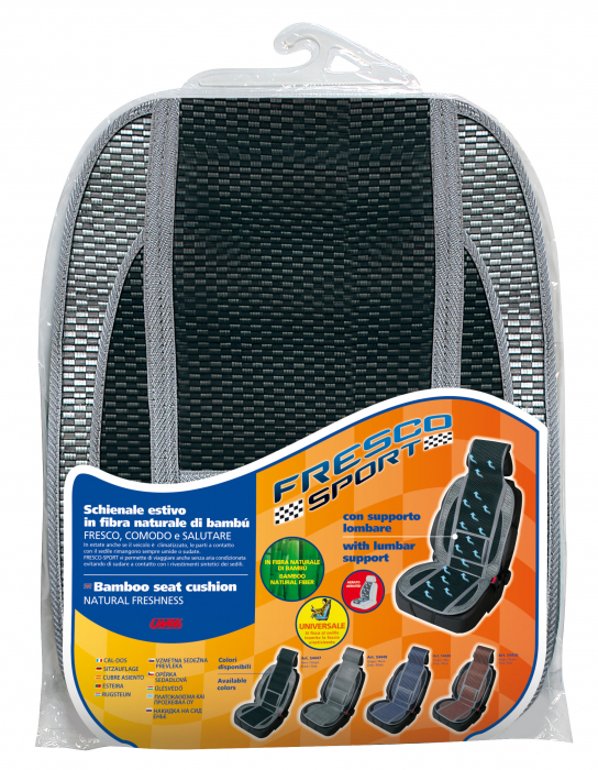 Husa scaun fata bambus Fresco-Sport 1buc - Negru/Gri [7]