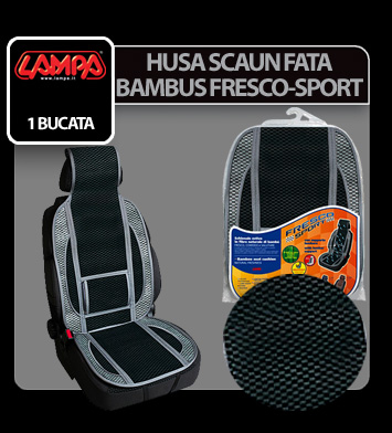 Husa scaun fata bambus Fresco-Sport 1buc - Negru/Gri [4]
