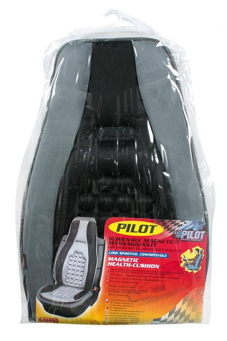 Husa scaun fata Pilot cu magneti 1buc - Gri/Negru [5]