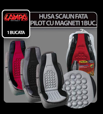 Husa scaun fata Pilot cu magneti 1buc - Gri/Negru [6]