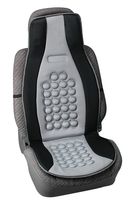 Husa scaun fata Pilot cu magneti 1buc - Negru/Gri [5]