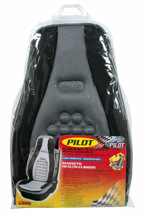 Husa scaun fata Pilot cu magneti 1buc - Negru/Gri [11]