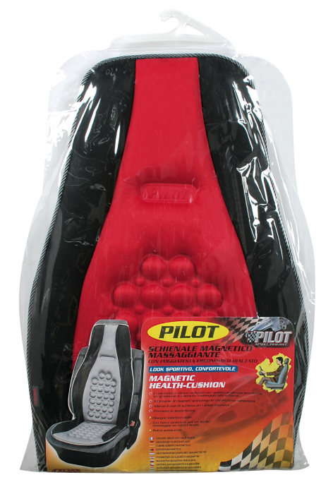 Husa scaun fata Pilot cu magneti 1buc - Negru/Rosu [2]