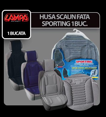 Husa scaun Sporting cu suport lombar 1buc - Negru [4]
