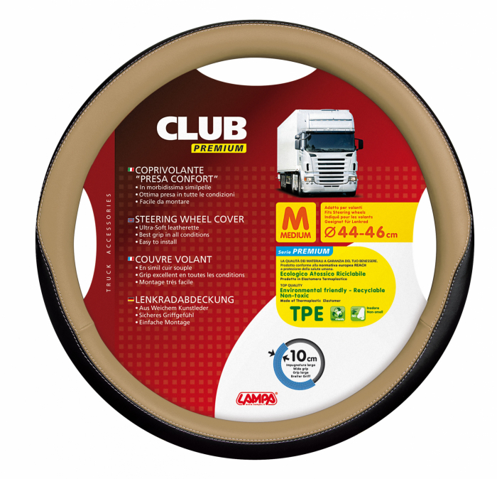 Husa volan camion Club premium - M - Ø 44/46cm - Bej [5]
