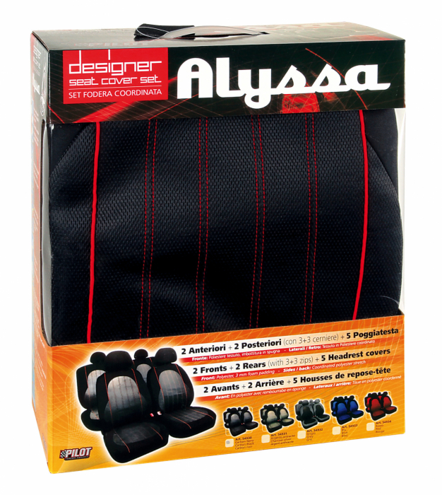 Huse scaun Alyssa 9buc - Negru [11]