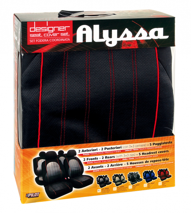 Huse scaun Alyssa 9buc - Negru [7]