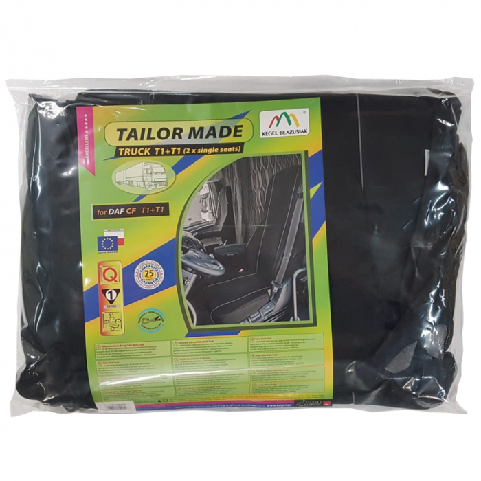 Huse scaun camion dedicate DAF CF set 1+1 locuri - Negru/Gri [6]
