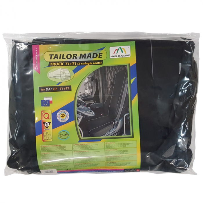 Huse scaun camion dedicate DAF CF set 1+1 locuri - Negru/Gri [4]
