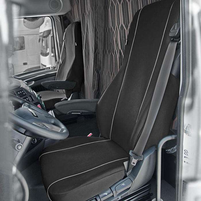 Huse scaun camion dedicate DAF CF set 1+1 locuri - Negru/Gri [5]