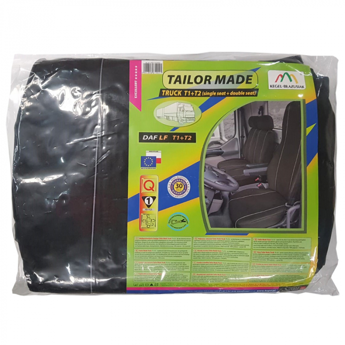 Huse scaun camion dedicate DAF LF set 1+2 locuri - Negru/Gri [9]