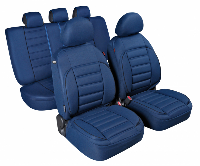 Huse scaun De-Luxe Sport Edition jacquard high-quality 9buc - Albastru [7]