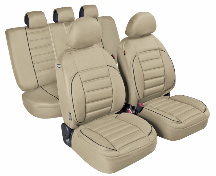Huse scaun De-Luxe Sport Edition jacquard high-quality 9buc - Bej [7]