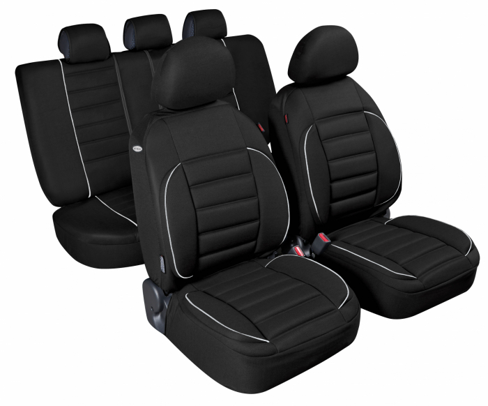 Huse scaun De-Luxe Sport Edition jacquard high-quality 9buc - Negru [7]