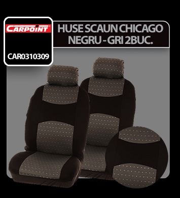 Huse scaun fata Chicago Carpoint 2buc - Negru/Gri [4]