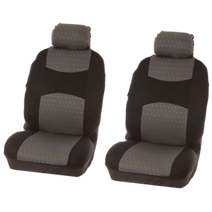 Huse scaun fata Chicago Carpoint 2buc - Negru/Gri [3]