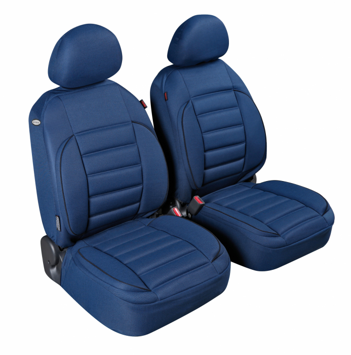 Huse scaun fata De-Luxe Sport Edition jacquard high-quality 2buc - Albastru [7]