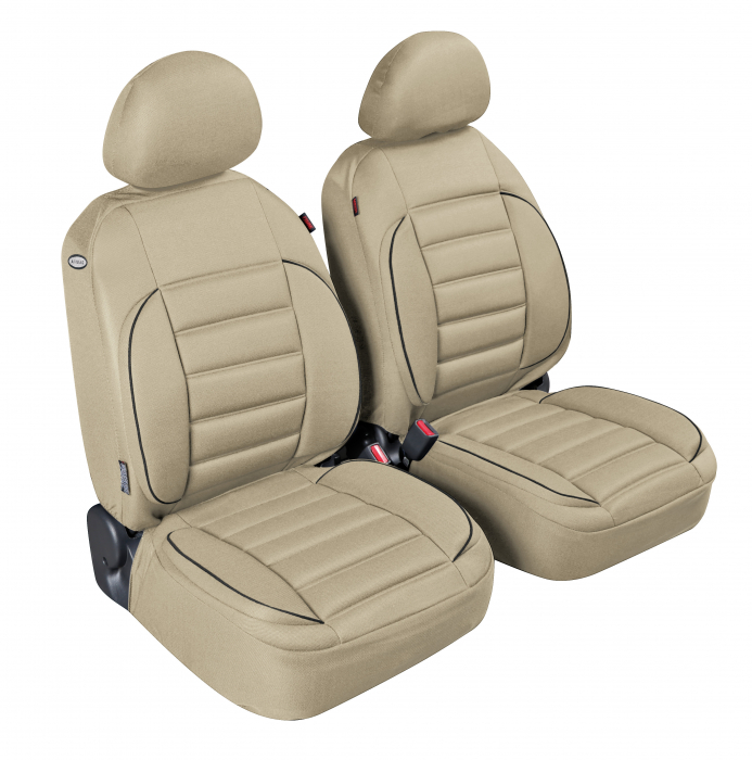 Huse scaun fata De-Luxe Sport Edition jacquard high-quality 2buc - Bej [4]